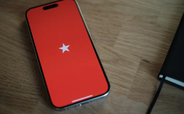 Smartphone showing customer reviews