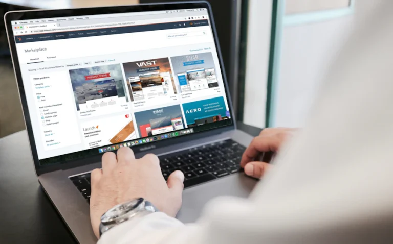 Website design project on a laptop